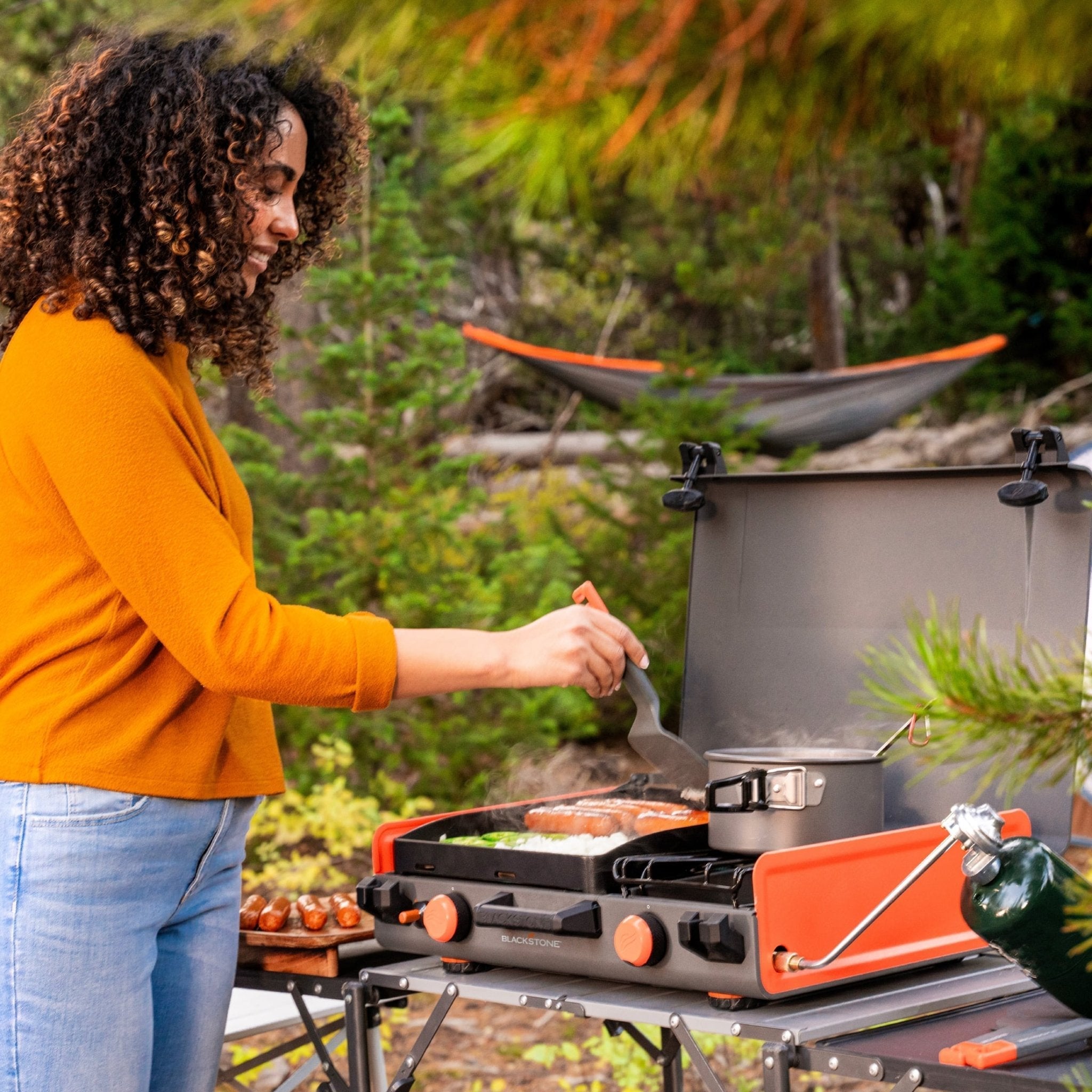 12x14" Camping Griddle with Side Burner
