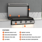 36" Drop-in Griddle with Hood (Natural Gas)